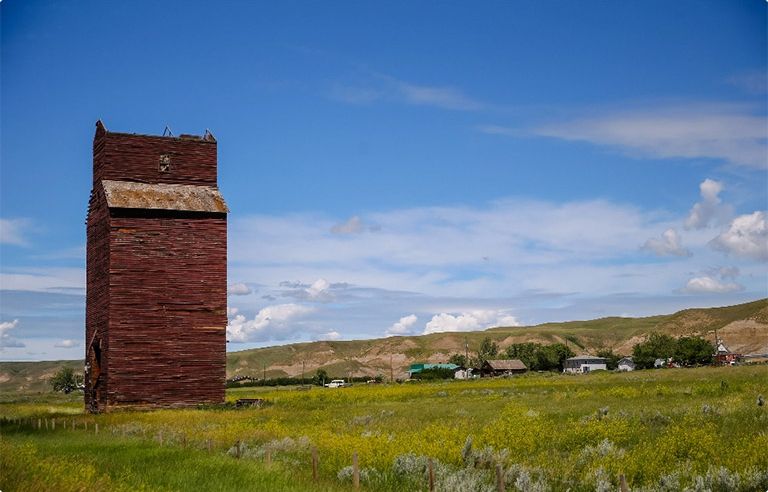 Old grain elevator on the prairies