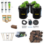 Hydroponic Bucket Garden with LED Grow Lights, supplies and nursery