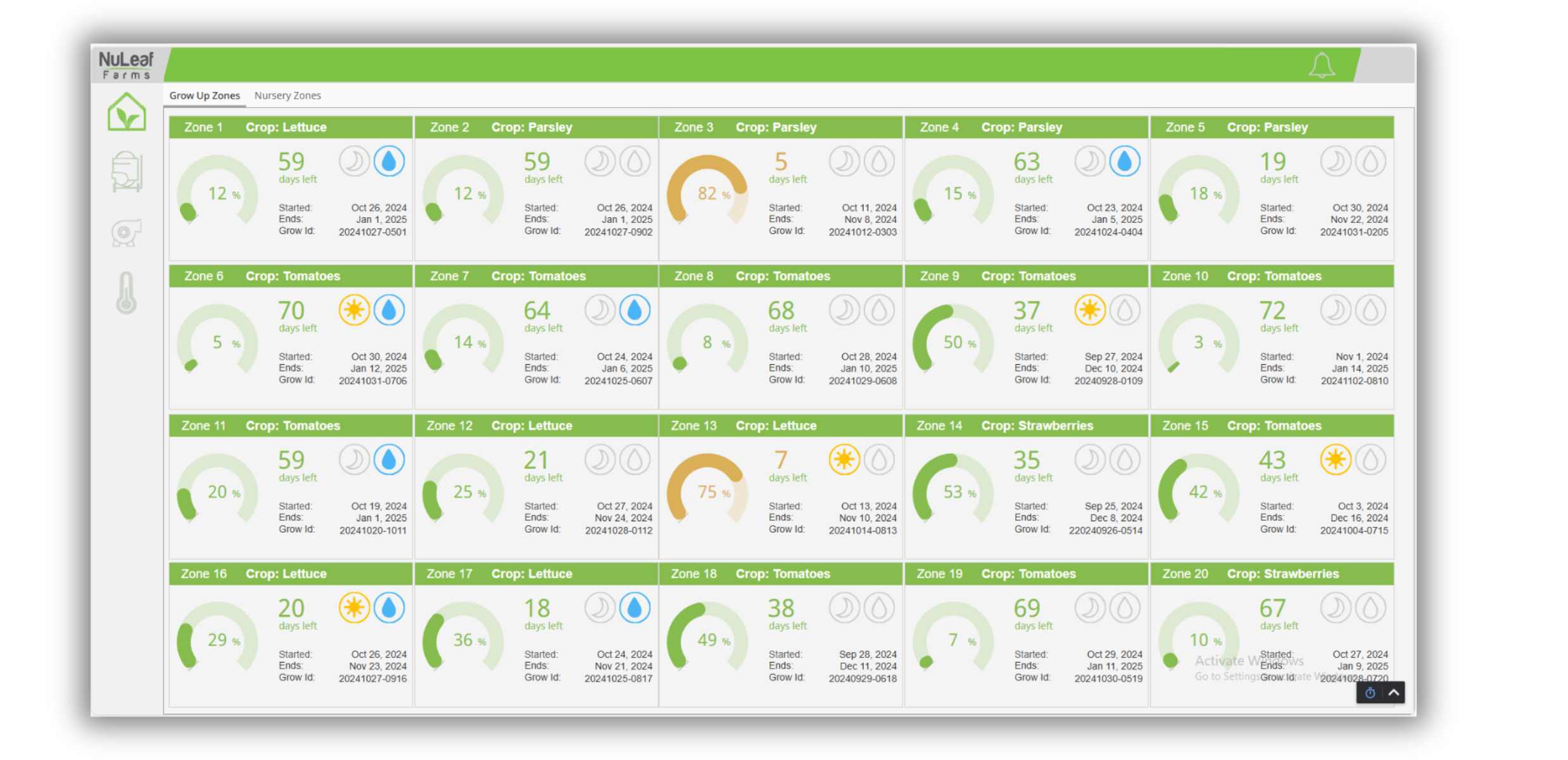 Hydroponic HMI Interface